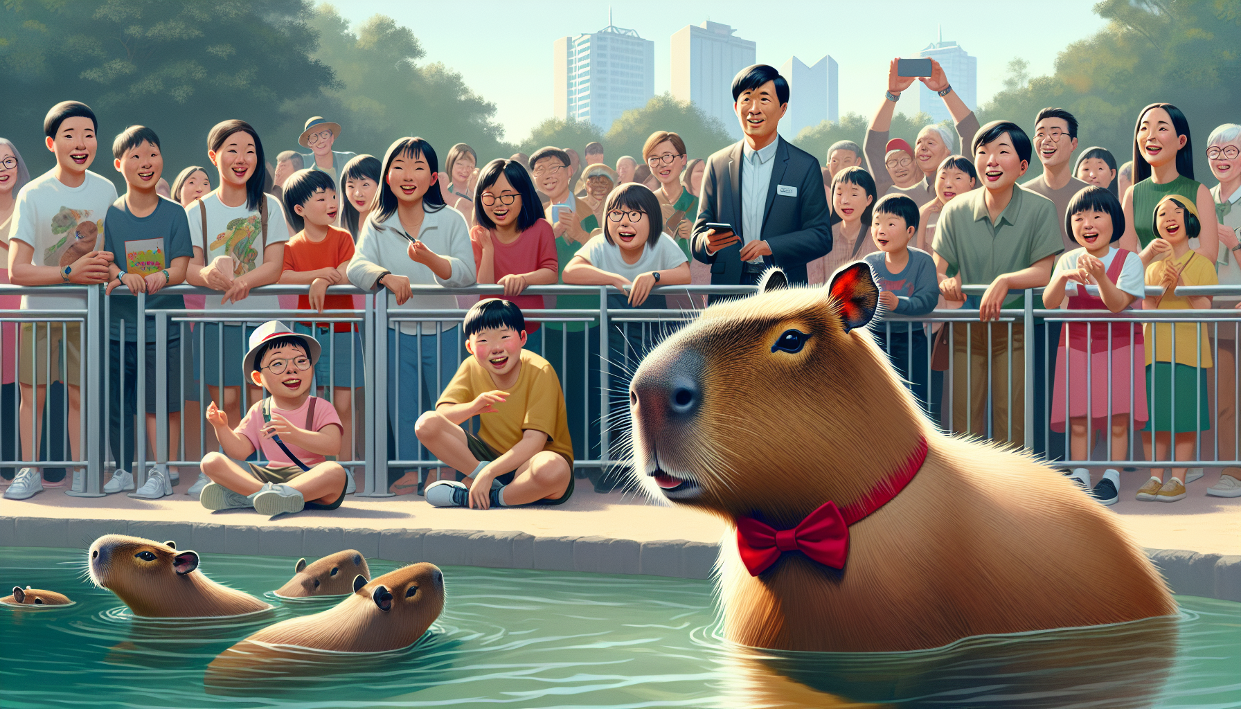 Capybaras Gain Popularity in Nanning's Garden Expo Park During Holiday Season