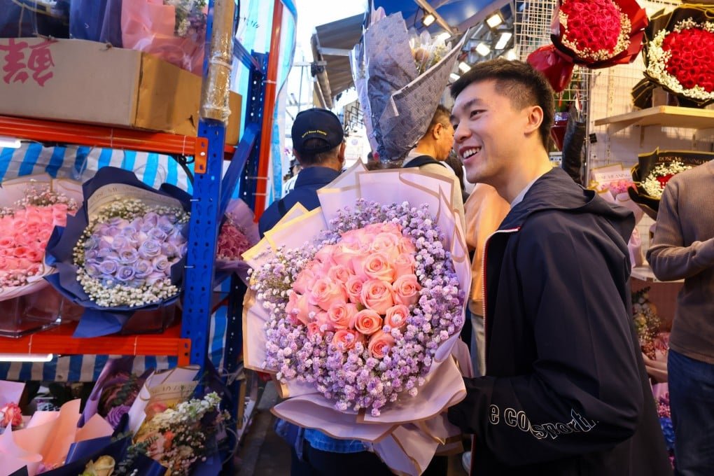 Valentine’s Day Spurs Strong Flower Sales in Hong Kong’s Mong Kok Market