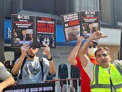 Iranians Gather at Embassy in Thailand Calling for Peace and End to Middle East Conflict