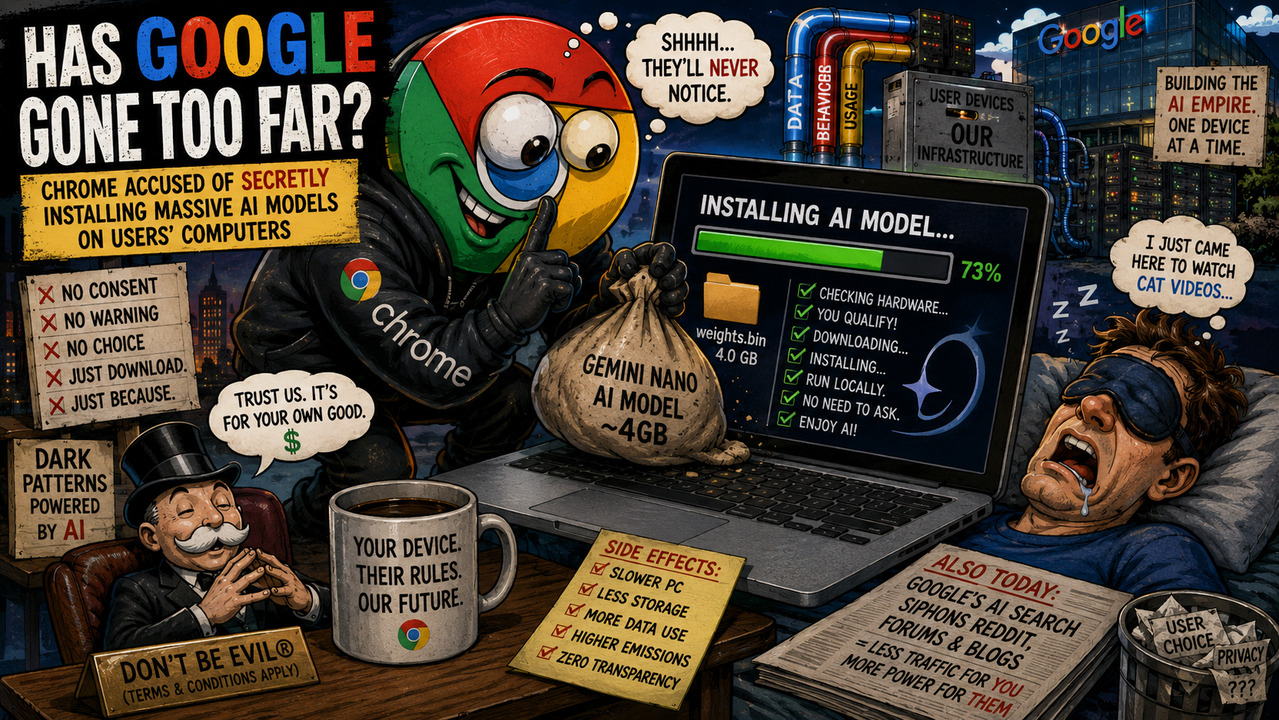 Has Google Gone Too Far? Chrome Accused of Secretly Installing Massive AI Models on Users’ Computers