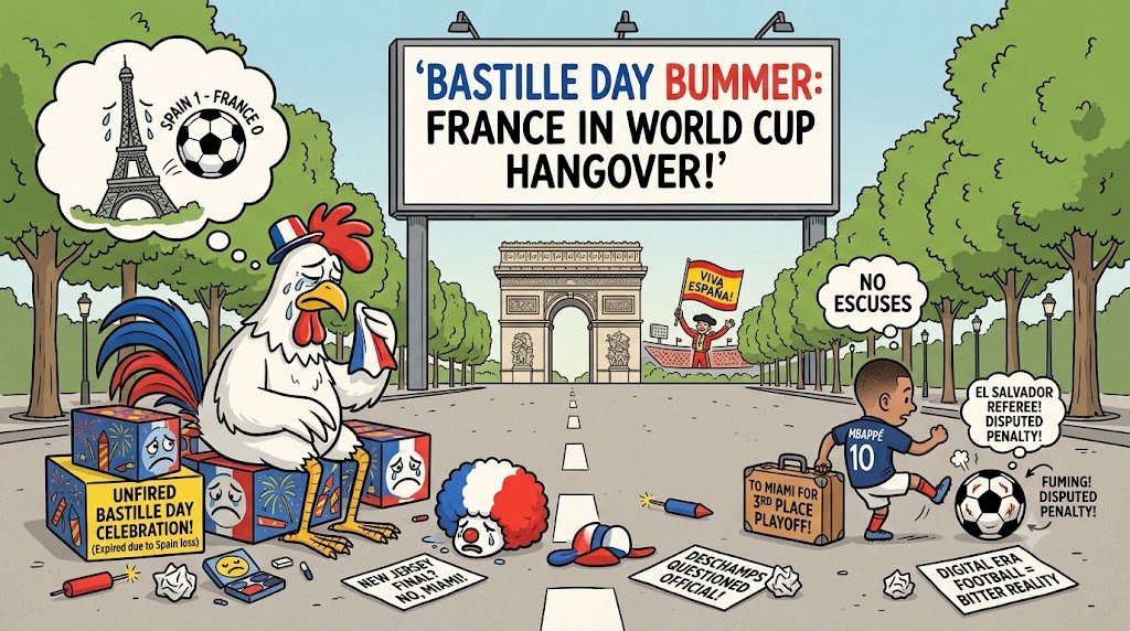 A Quiet Bastille Day: France Grapples with World Cup Heartbreak and Leftover Fireworks
