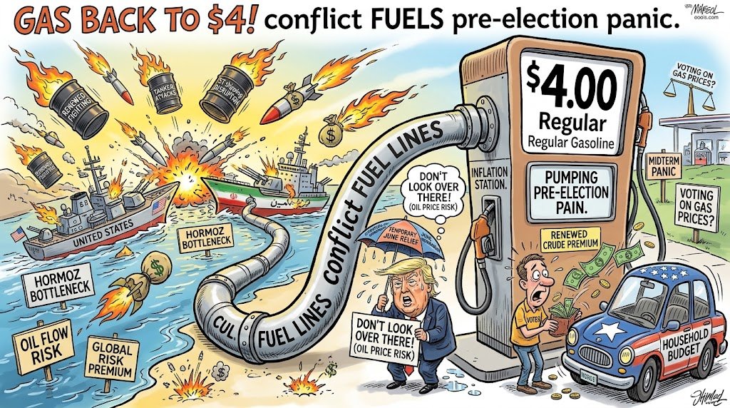 US Gasoline Returns to $4 as Renewed Iran Fighting Disrupts Oil Flows